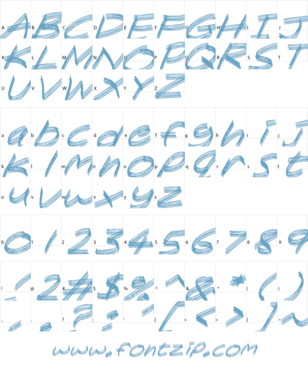 Sandscrape Font Character
